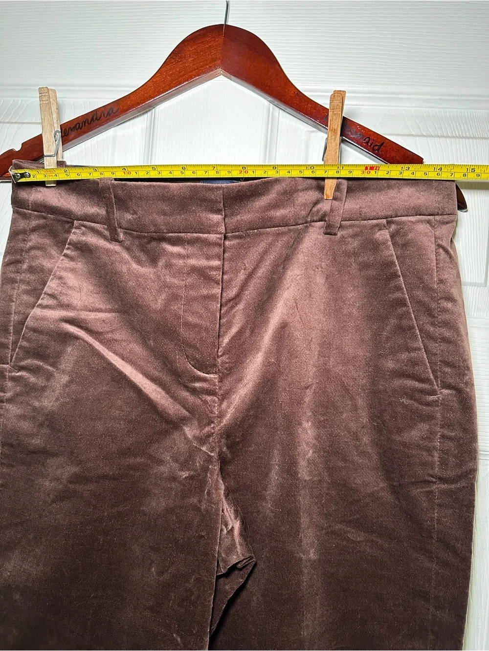 J.Crew Kallie Velvet Pants 6 Tall Berry Cocoa Brown Straight Leg NWT